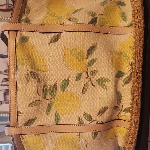 KATE SPADE CANVAS STORYBOOK LEMON PRINT TOTE EUC - Picture 7 of 12